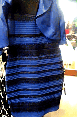 dress changing from blue to gold colour in a gif