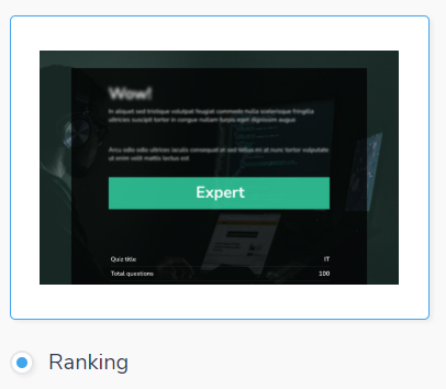 ranking outcome type screenshot