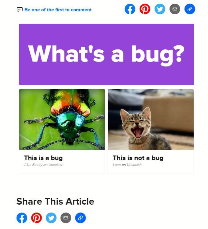 BuzzFeed screenshot of a quiz that's ready to be shared